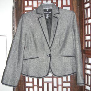 NORTON MCNAUGHTON GROSGRAIN-TRIM TWEED BLAZER